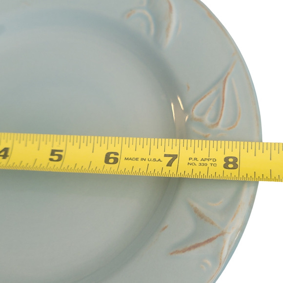 Thomson Pottery Cape Cod Blue Salad Plates Coastal Shells Cottage Set of 3 Mint - Picture 9 of 9